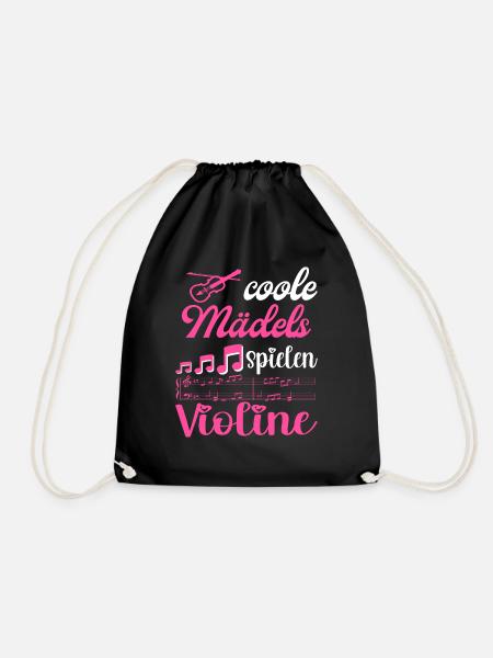 Violine Geige Geigenbogen Musiknoten Musiker - Turnbeutel - Schwarz