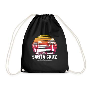 Santa Cruz California Summer Sun Palms Strand - Turnbeutel - Schwarz - Vorne