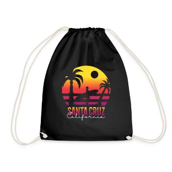 Santa Cruz California Summer Sun Palms Strand - Turnbeutel - Schwarz - Vorne