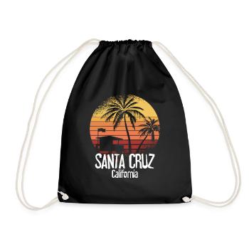 Santa Cruz California Summer Sun Palms Strand - Turnbeutel - Schwarz - Vorne