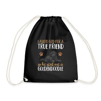 Chien Doodle Black Goldendoodle - Sac de sport léger - noir - Devant