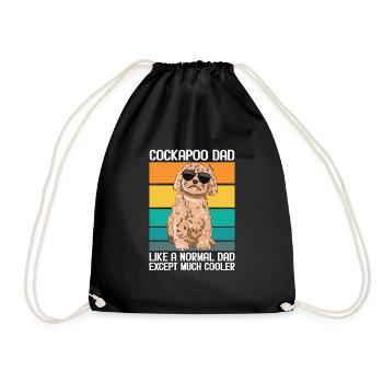 Cockapoo Dog - Drawstring Bag - black - Front