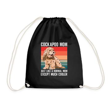 Cockapoo Dog - Drawstring Bag - black - Front