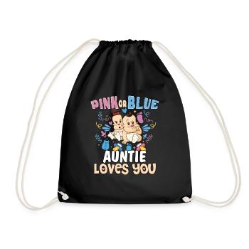 Pink or Blue Auntie Loves You Best Aunt Ever Aunt - Turnbeutel - Schwarz - Vorne