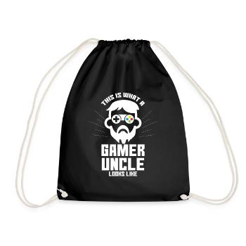 This Is What A Gamer Uncle Looks Like - Drawstring Bag - black - Front