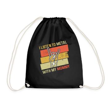 Vintage Metal With Mommy Metal Kid Music Lover - Turnbeutel - Schwarz - Vorne