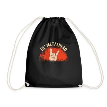 Rocker Sign Rock Hand Little Metal Kid Music Lover - Drawstring Bag - black - Front