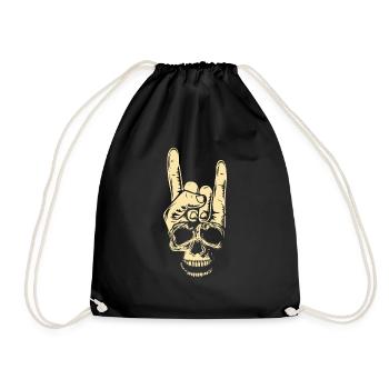Bone Rocker Skeleton Rock Music Love Rock Metal - Sac de sport léger - noir - Devant