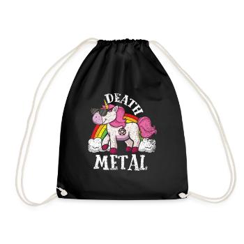 Rainbow Unicorn Rocker Love Metal Music Heavy Rock - Turnbeutel - Schwarz - Vorne