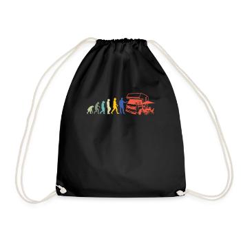 Camper Geschenkidee Camping - Turnbeutel - Schwarz - Vorne