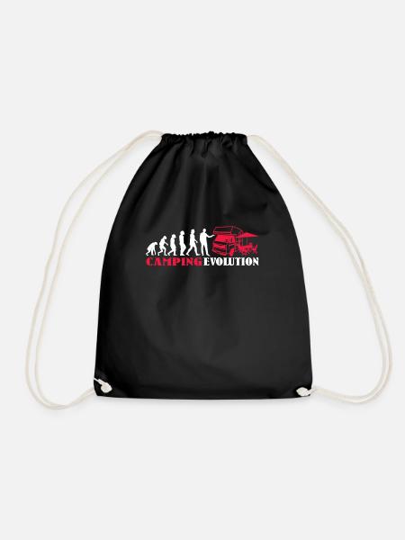Camper Gift Idea Camping - Drawstring Bag - black