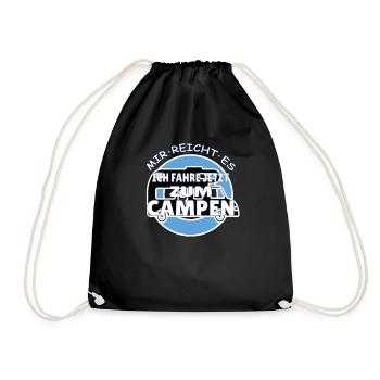 Camper Geschenkidee Camping - Turnbeutel - Schwarz - Vorne