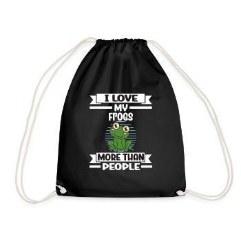 Grenouille J’aime mes grenouilles plus que les gens - Sac de sport léger - noir - Devant