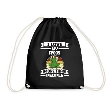 Grenouille J’aime mes grenouilles plus que les gens - Sac de sport léger - noir - Devant