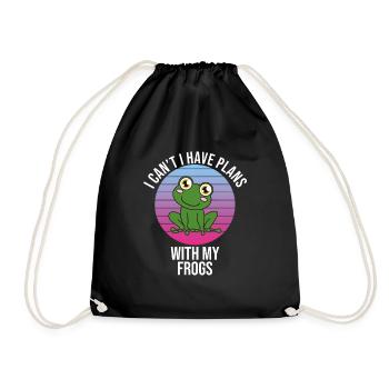 Grenouille Je ne peux pas J’ai des plans avec mes grenouilles - Sac de sport léger - noir - Devant