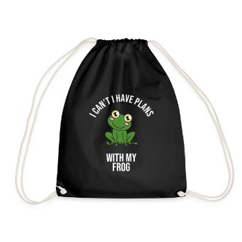 Grenouille Je ne peux pas J’ai des plans avec ma grenouille - Sac de sport léger - noir - Devant