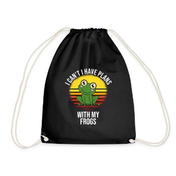 Grenouille Je ne peux pas J’ai des plans avec mes grenouilles - Sac de sport léger - noir - Devant