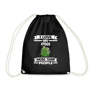 Grenouille J’aime mes grenouilles plus que les gens - Sac de sport léger - noir - Devant