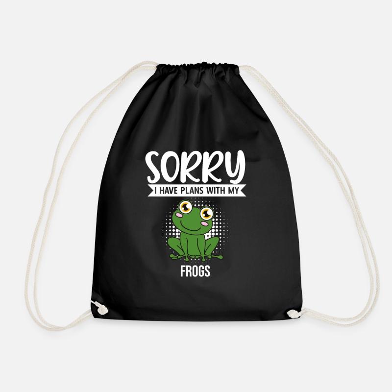Frog Sorry I Have Plans With My Frogs - Turnbeutel - Schwarz