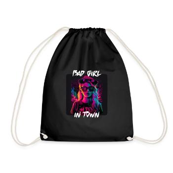 Bad Girl in the City 8 - Drawstring Bag - black - Front