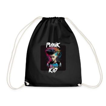 Graffiti Style - Cool Punk Child 1 - Drawstring Bag - black - Front