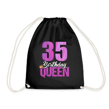 35 Jahre Alt 35 Geburtstag Birthday Queen - Turnbeutel - Schwarz - Vorne