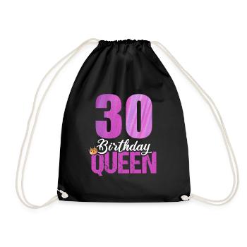 30 Jahre Alt 30 Geburtstag Birthday Queen - Turnbeutel - Schwarz - Vorne