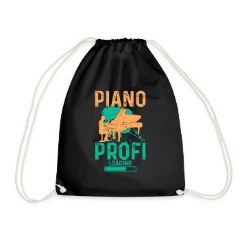 Piano Profi Loading - Keyboard Piano Lover Piano P - Turnbeutel - Schwarz - Vorne