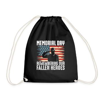 Memorial Day Commemoration of Our Fallen Heroes - Drawstring Bag - black - Front