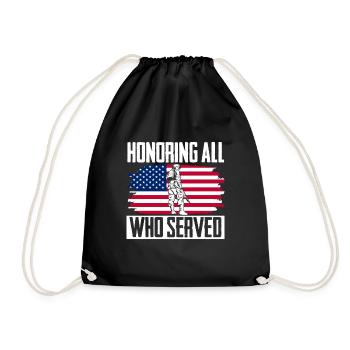 In honor of all who have served veterans controversy - Drawstring Bag - black - Front