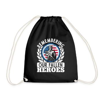 Memorial Day Commemoration of Our Fallen Heroes - Drawstring Bag - black - Front