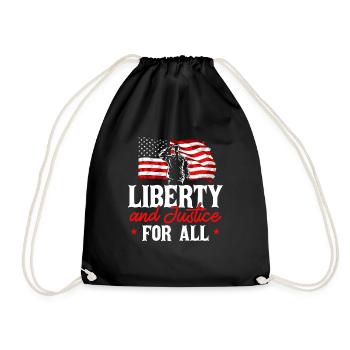 Freedom and Justice for All Memorial Day A - Drawstring Bag - black - Front