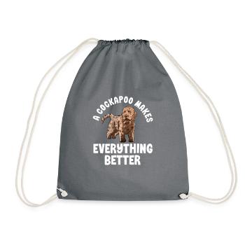 Cockapoo Hund - Turnbeutel - Grau - Vorne