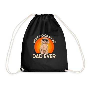 Cockapoo Dog - Drawstring Bag - black - Front