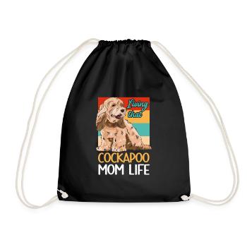 Cockapoo Dog - Drawstring Bag - black - Front