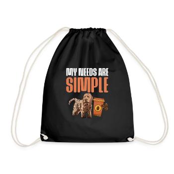 Cockapoo Dog - Drawstring Bag - black - Front