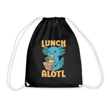 Axolotl mangeant des ramen drôle Lunchalotl - Sac de sport léger - noir - Devant