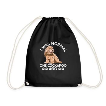 Cockapoo Dog - Drawstring Bag - black - Front