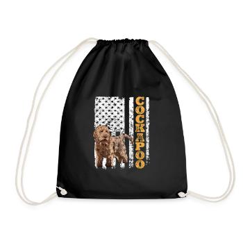 Cockapoo Dog - Drawstring Bag - black - Front