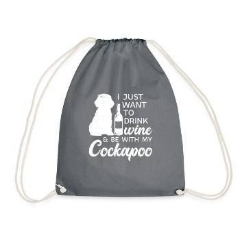 Cockapoo Hund - Turnbeutel - Grau - Vorne