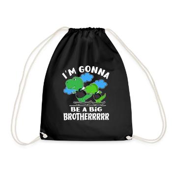 Gonna Be A Big Brother Dino Birth AnnouncementBaby - Turnbeutel - Schwarz - Vorne