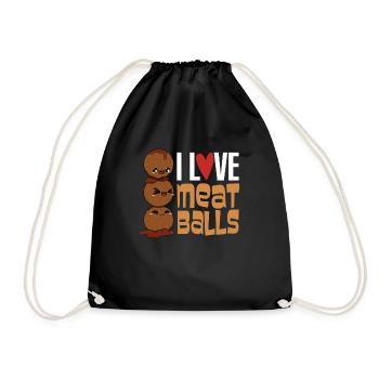 Boulettes de viande Boulettes de viande Cadeau - Sac de sport léger - noir - Devant