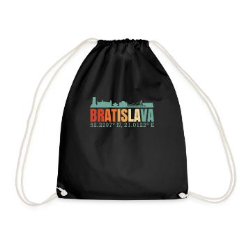 Bratislava Slavic Republic Skyline - Drawstring Bag - black - Front