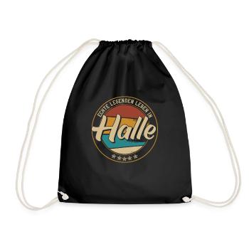 Halle Echte Legenden leben in Haller - Turnbeutel - Schwarz - Vorne