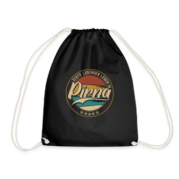 Pirna Echte Legenden leben in Pirnaer - Turnbeutel - Schwarz - Vorne