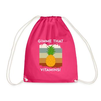 Ananas, vitamines, fruits tropicaux, vitamines - Sac de sport léger - fuchsia - Devant