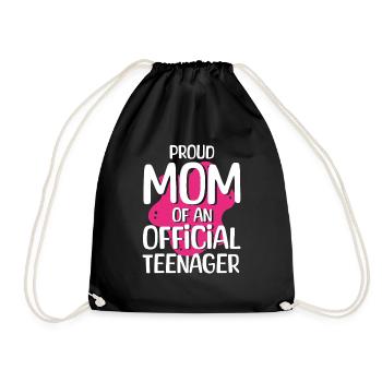 Proud mother of an official teenager for the 13th birthday - Drawstring Bag - black - Front