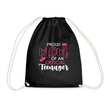 Proud mother of an official teenager for the 13th birthday - Drawstring Bag - black - Front
