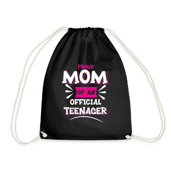 Proud mother of an official teenager for the 13th birthday - Drawstring Bag - black - Front