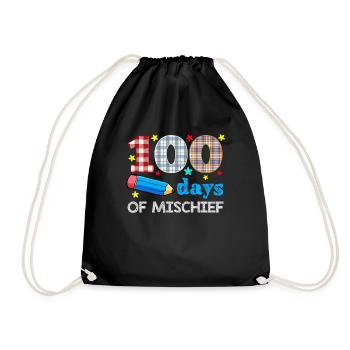 Plaid 100th Day Of Mischief 100 Days Of School - Turnbeutel - Schwarz - Vorne